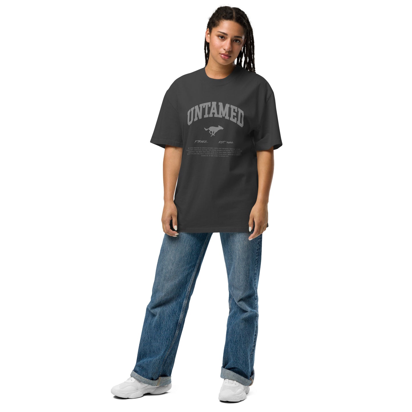 Oversized Painted Dog Silhouette T-shirt