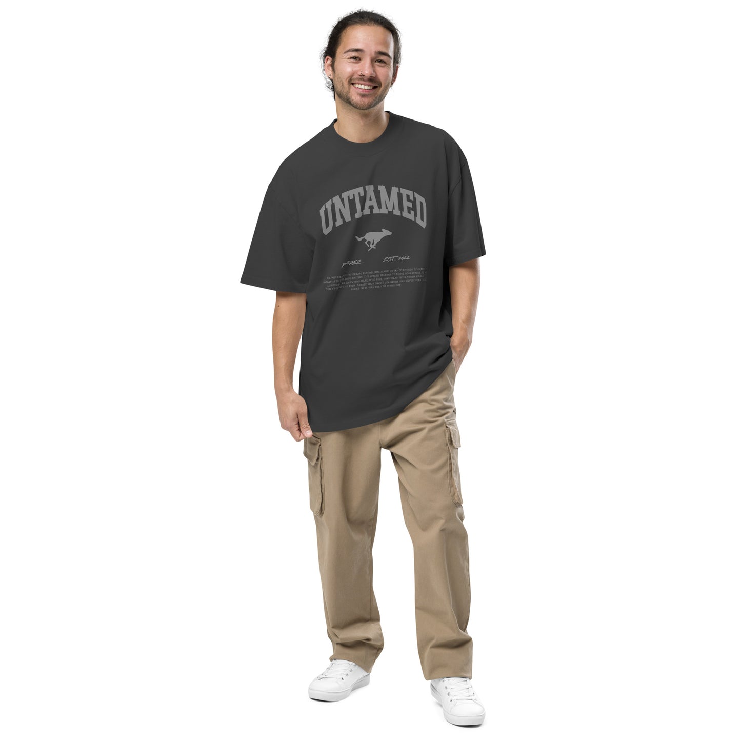 Oversized Painted Dog Silhouette T-shirt