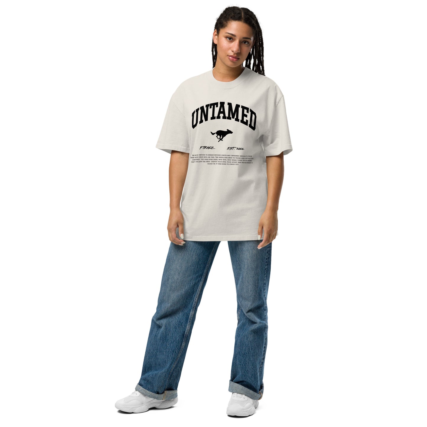 Painted Dog Silhouette Oversize T-shirt