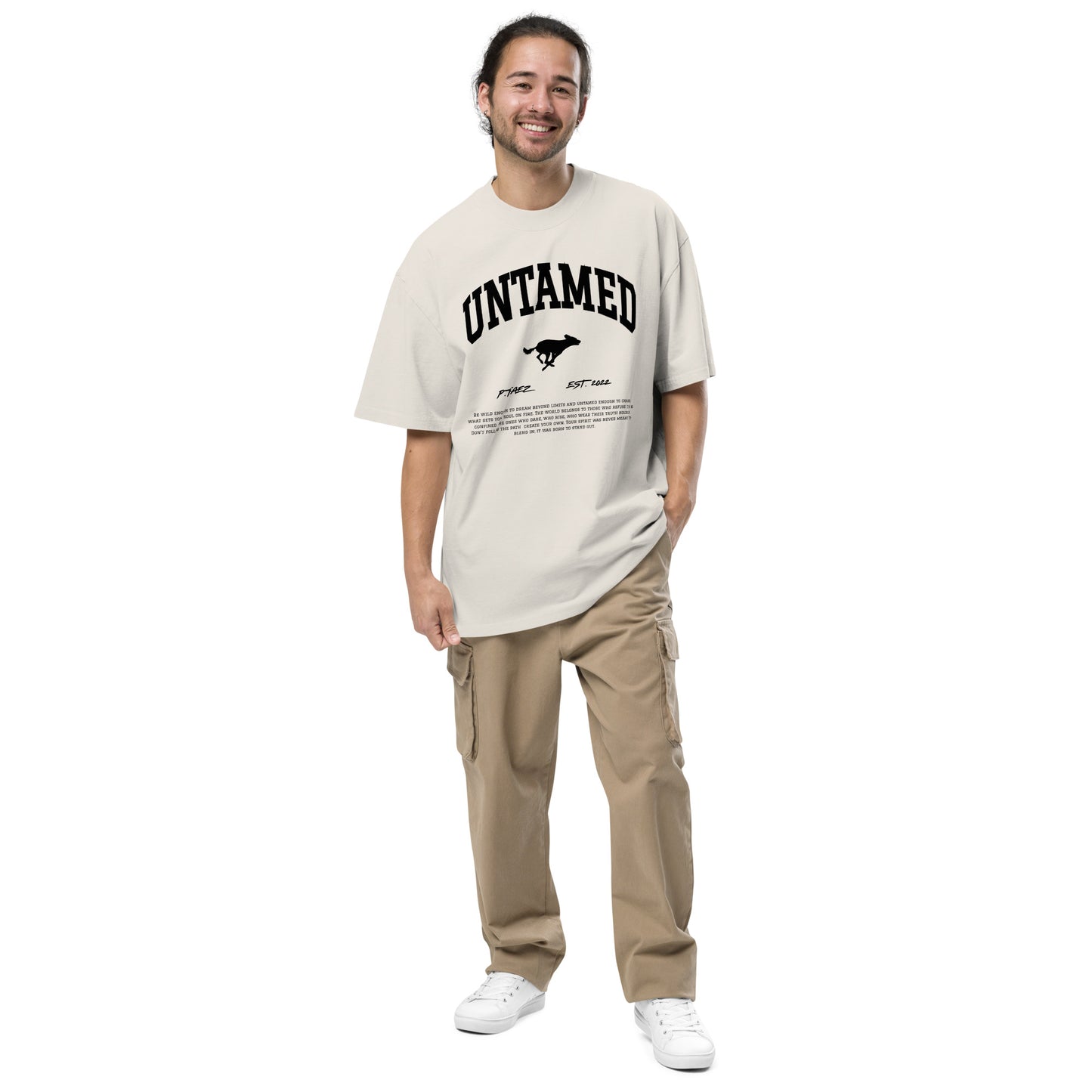 Painted Dog Silhouette Oversize T-shirt